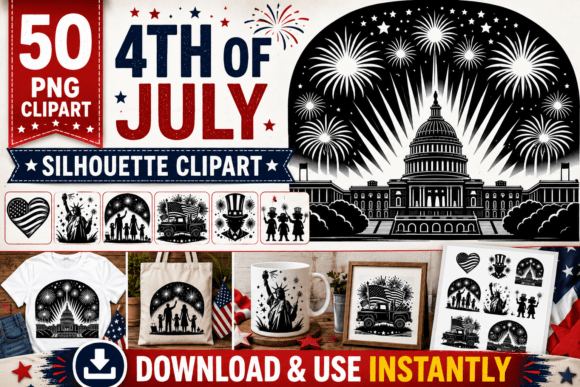 4th of July Silhouette Clipart Guide