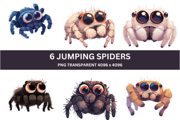 6 Cute Jumping Spider Clipart: A Whimsical Addition to Modern Creative Projects
