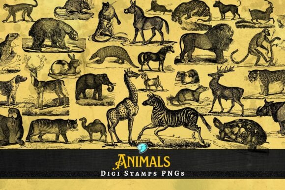 Animal Digi Stamps Transparent PNGs Guide