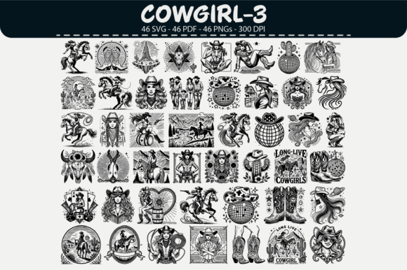 Cowgirl Vector Clipart – 46 Designs: A Practical Guide for Creators and Entrepreneurs