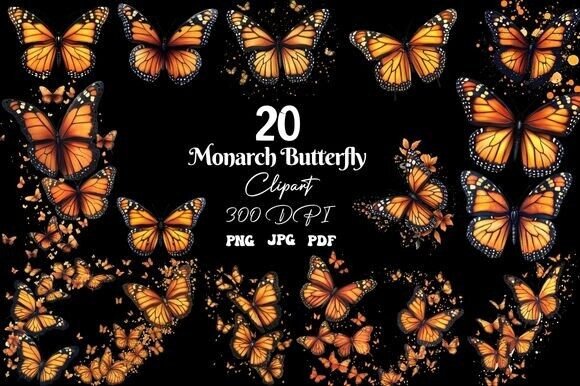 Monarch Butterfly Clipart Set: A Versatile Resource for Creators and Entrepreneurs