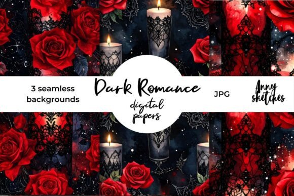 Red Roses Candles Seamless Pattern Guide
