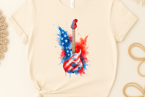 Strategic Branding and Design Efficiency with Usa Flag Print Guitar Sublimation Png