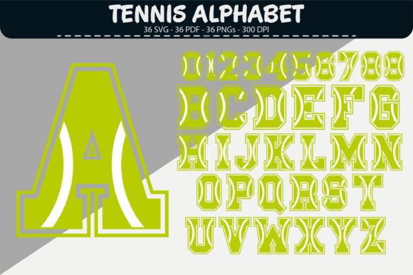 Tennis Alphabet Clipart – 36 Designs: Elevating Sports Creativity with Digital Assets