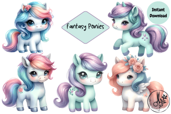 Unlocking Creative Potential with High-Resolution Fantasy Ponies Clip Art