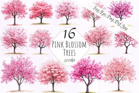 Unlocking Creativity with Pink Cherry Blossom Sakura Trees Clipart for Modern Design Projects