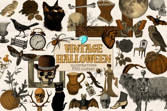 Vintage Halloween Illustrations Clipart Guide