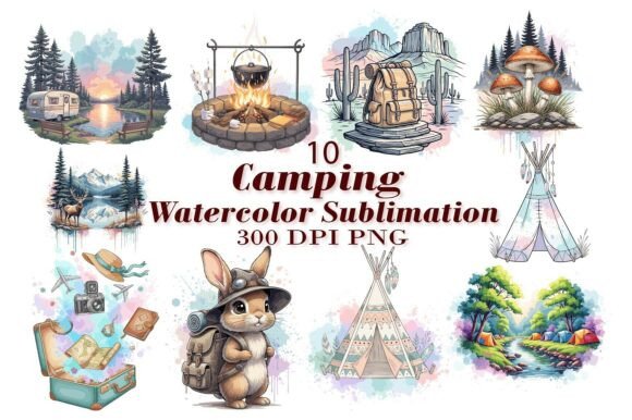 Watercolor Sublimation Camping Bundle