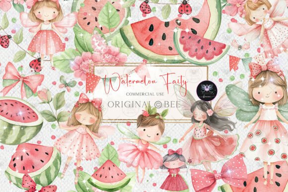 Watermelon Fairy Clipart: Bringing Whimsical Summer Magic to Your Creative Projects